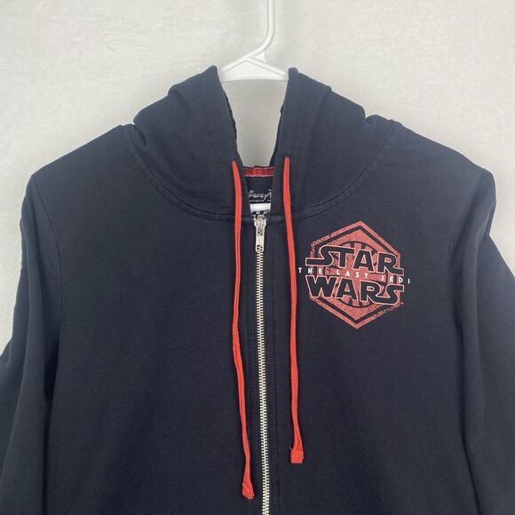 Disney Parks Star Wars Graphic Print Zip Up Sweater Adult Large Black Sweatshirt - Picture 3 of 6